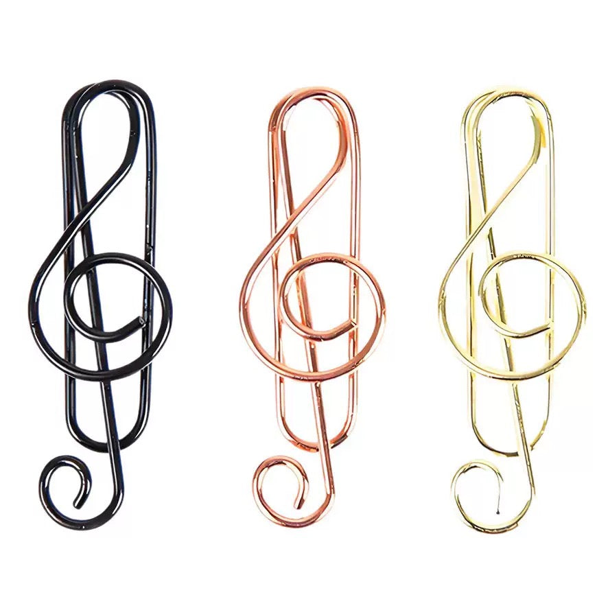 Colorful Treble Clef Paper Clips 35mm*12mm / Electroplated/ 16 PCS/Pack
